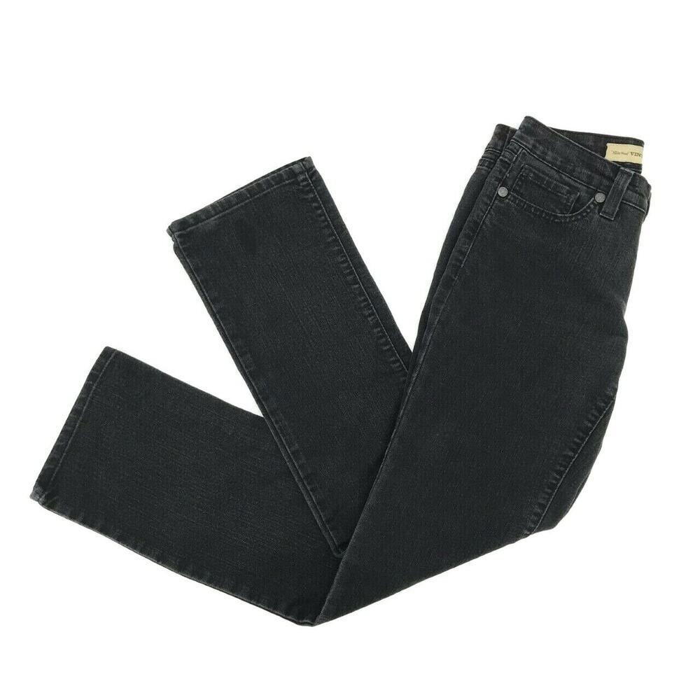 Vintage America Women's Mid Rise Straight Leg Jeans Sz 4/26 Black Stretch Zip